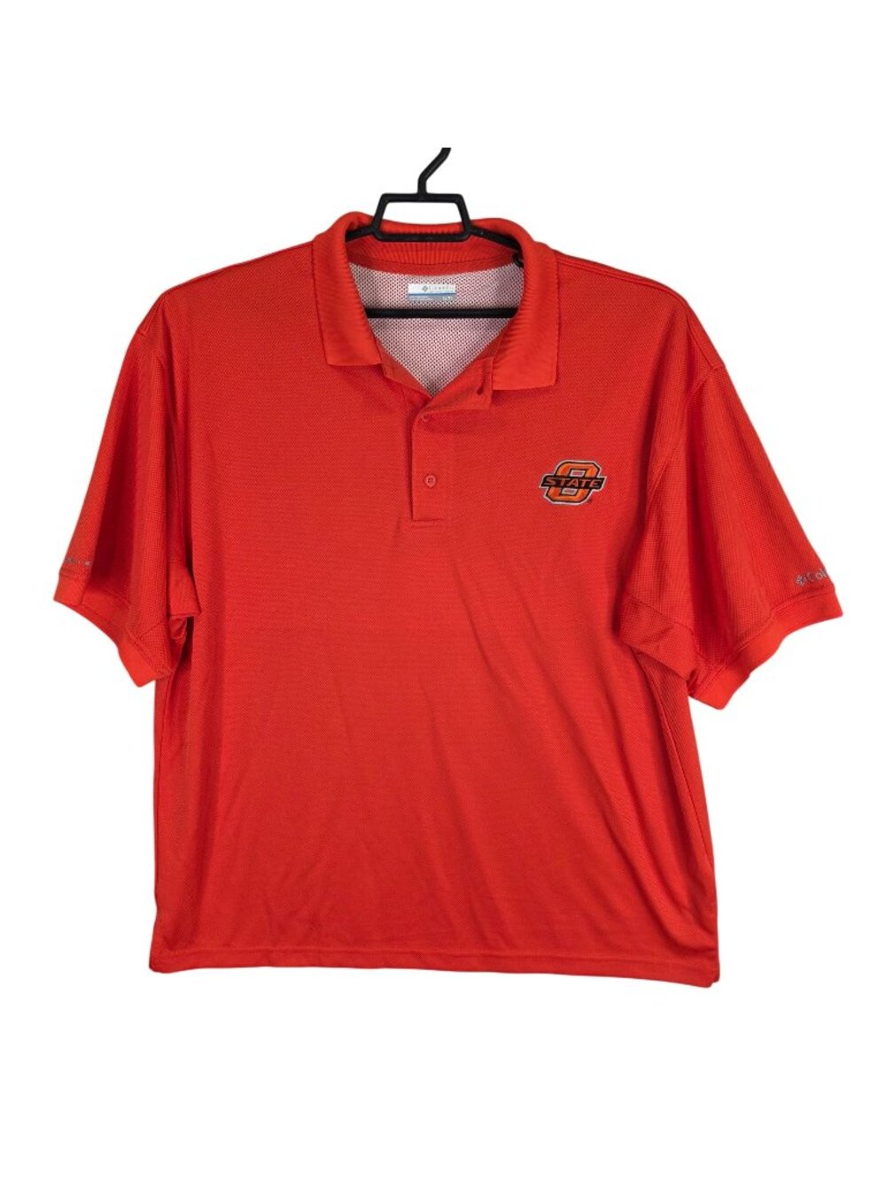 Mens Columbia Orange Oklahoma State PFG Omni-Shade Polo Shirt Short Sleeve XL